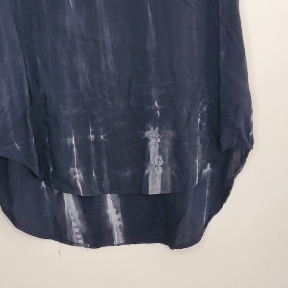 Fifty Street | Black Gray Streaked Dip Dye Tank Top with Criss Cross Back - Picture 2 of 6